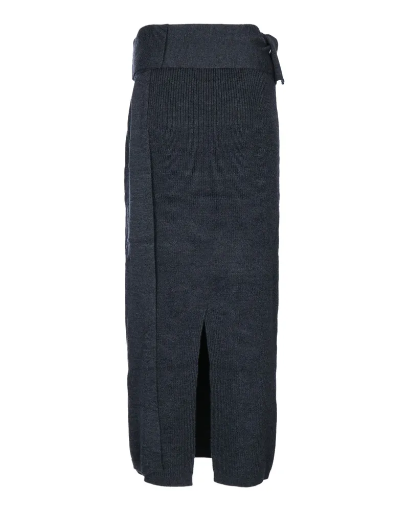 Entire Studios Unisex Tier Skirt Ash Virgin Wool Gonne Gray