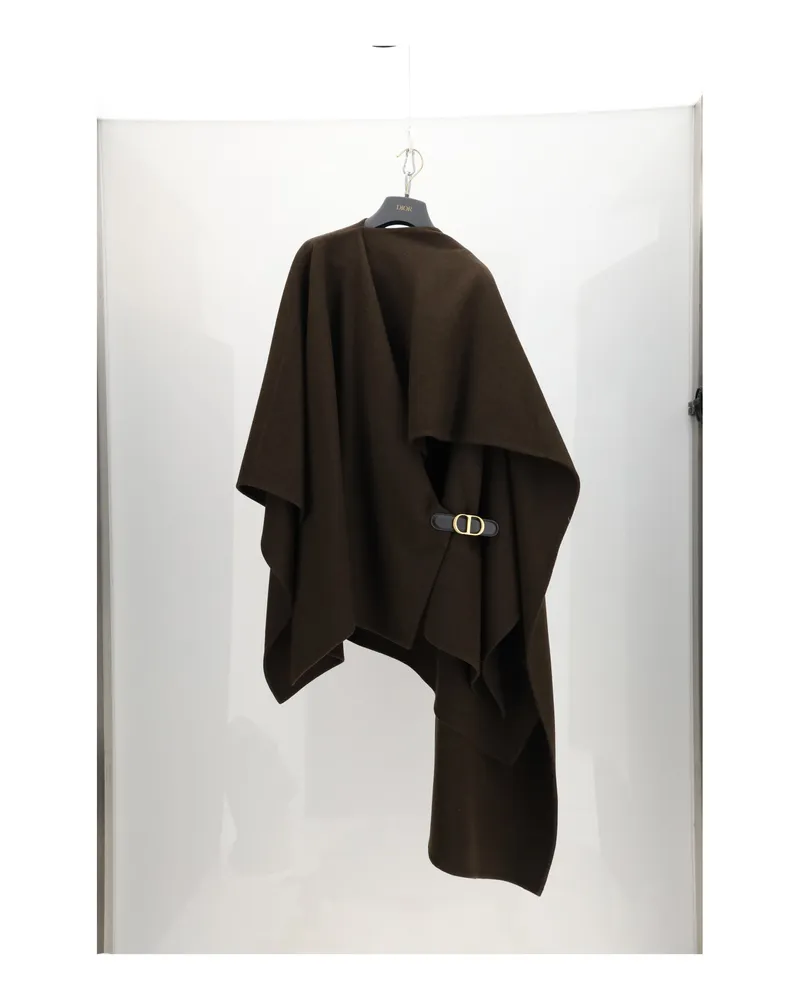 Dior Women Cape Cashmere Brown (capra Hircus) Coat Brown
