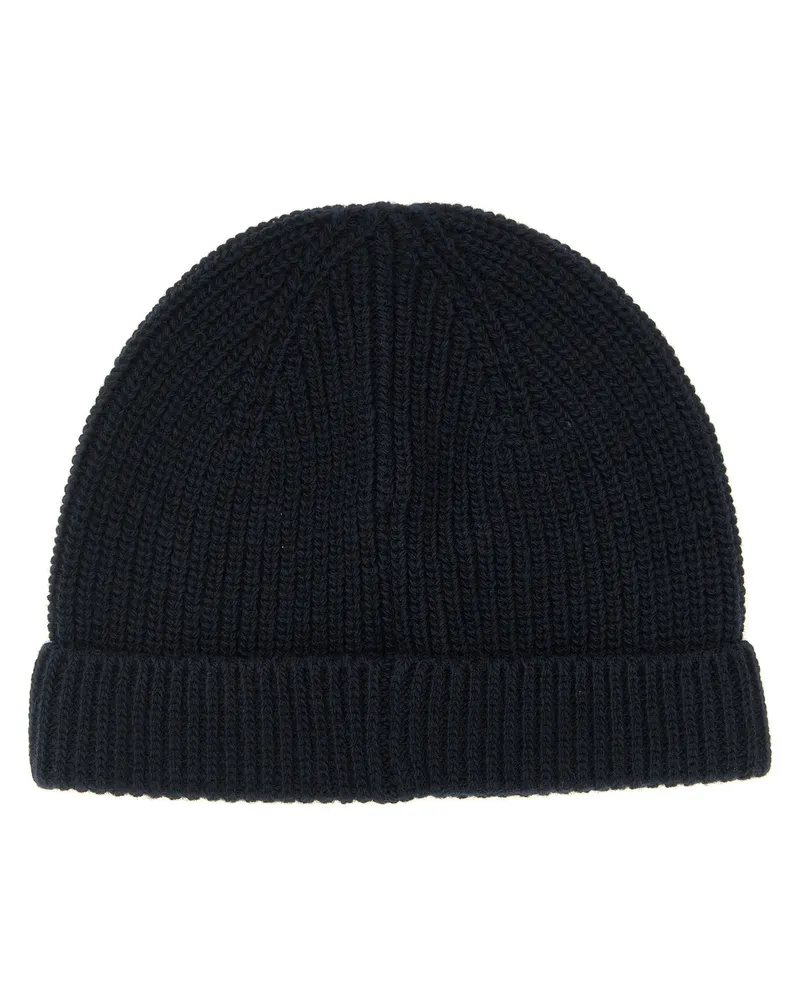 Moncler Honeycomb-Knit Wool Beanie — Navy Navy
