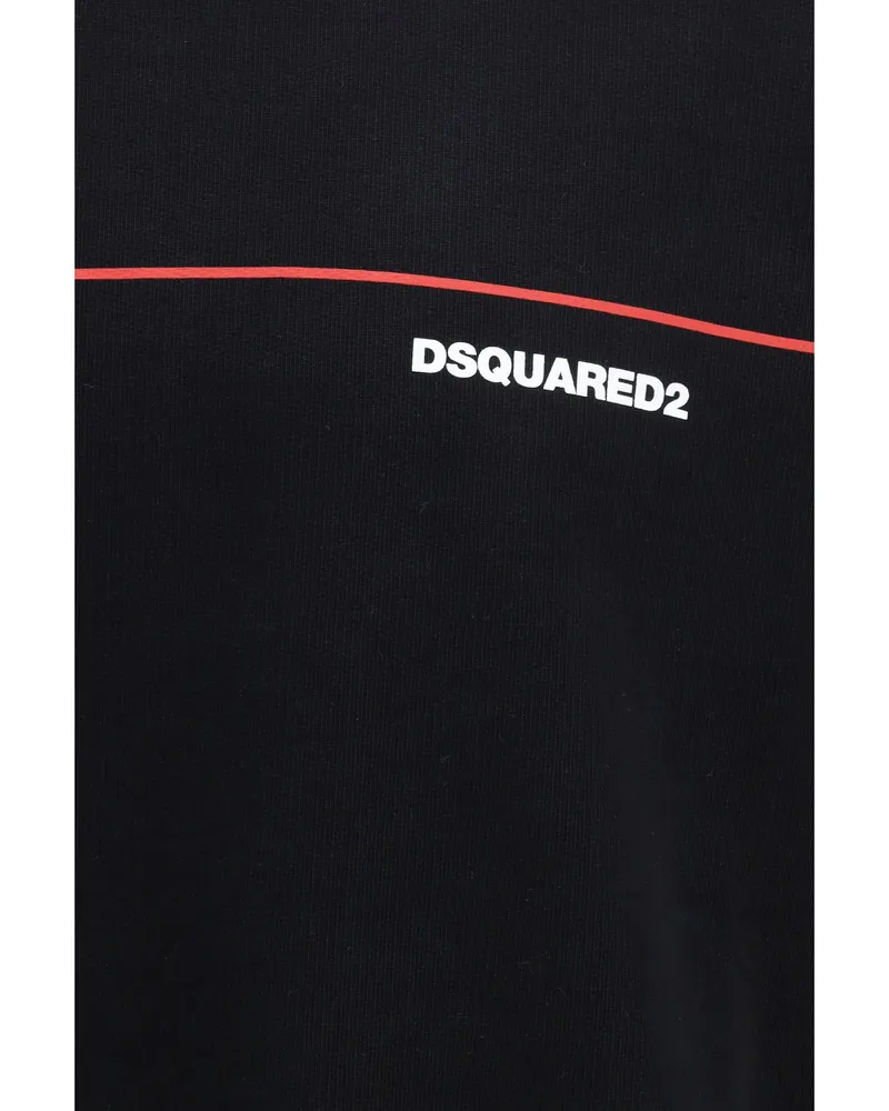 Dsquared2 Men's Sweatshirt Cotton Crew Neck Black Sweatshirts Sweater Black