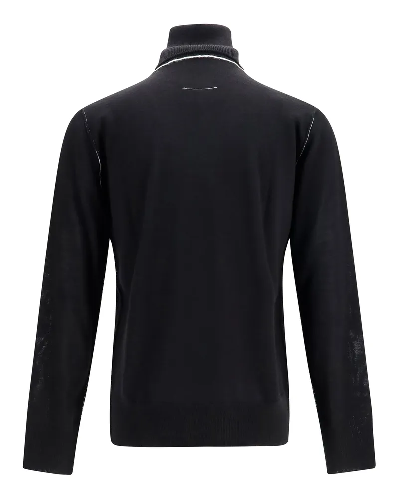 Maison Margiela Men Turtleneck Sweater Black Merino Wool (ovis Aries Black