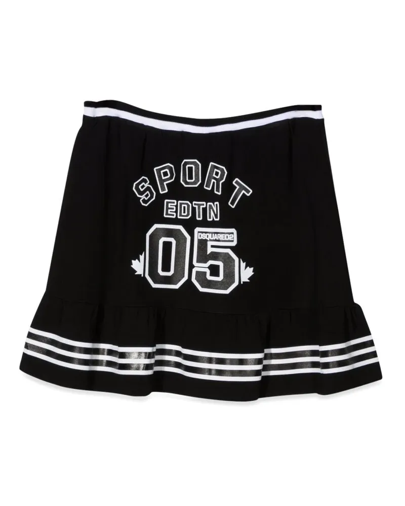 Dsquared2 Stretch Viscose Skirt — Black Black