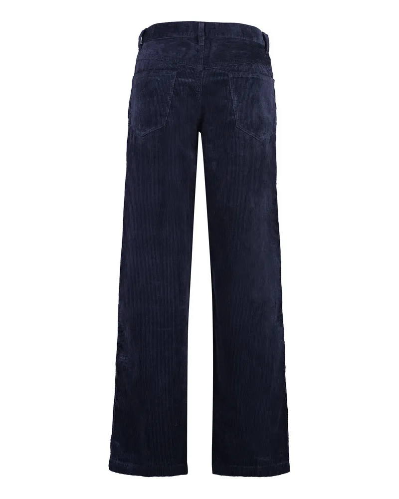 Isabel Marant Men's Jorje Corduroy Trousers Blue Cotton Navy