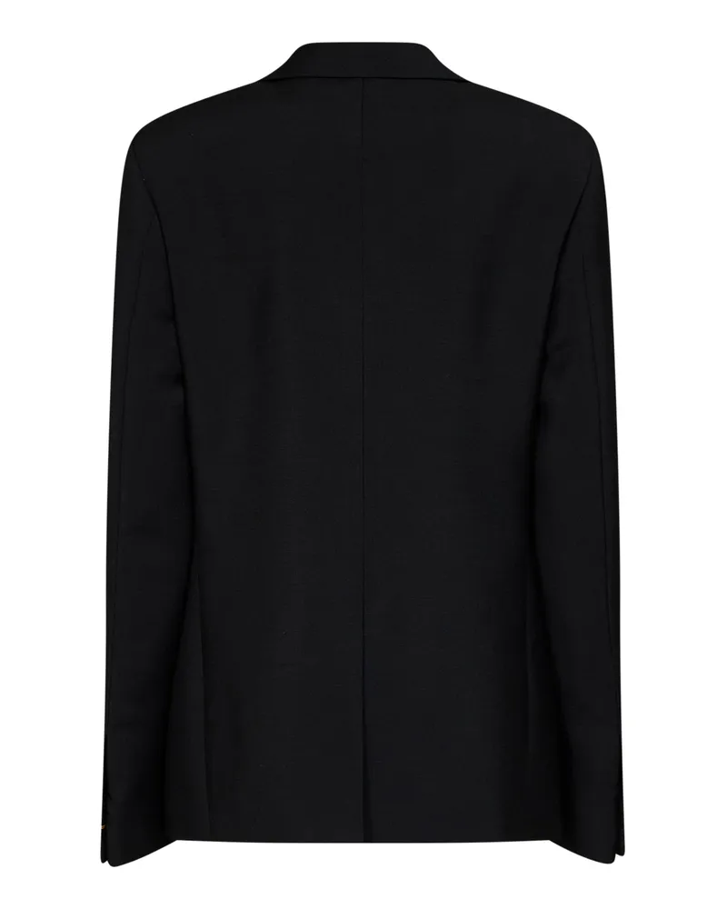 Fendi Women's Single-Breasted Mohair Blazer Black Jacket Black