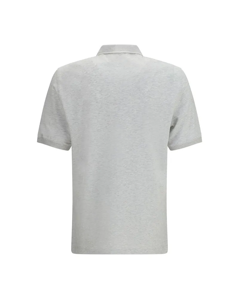 Brunello Cucinelli Men's Gray Cotton Polo Shirt Gray