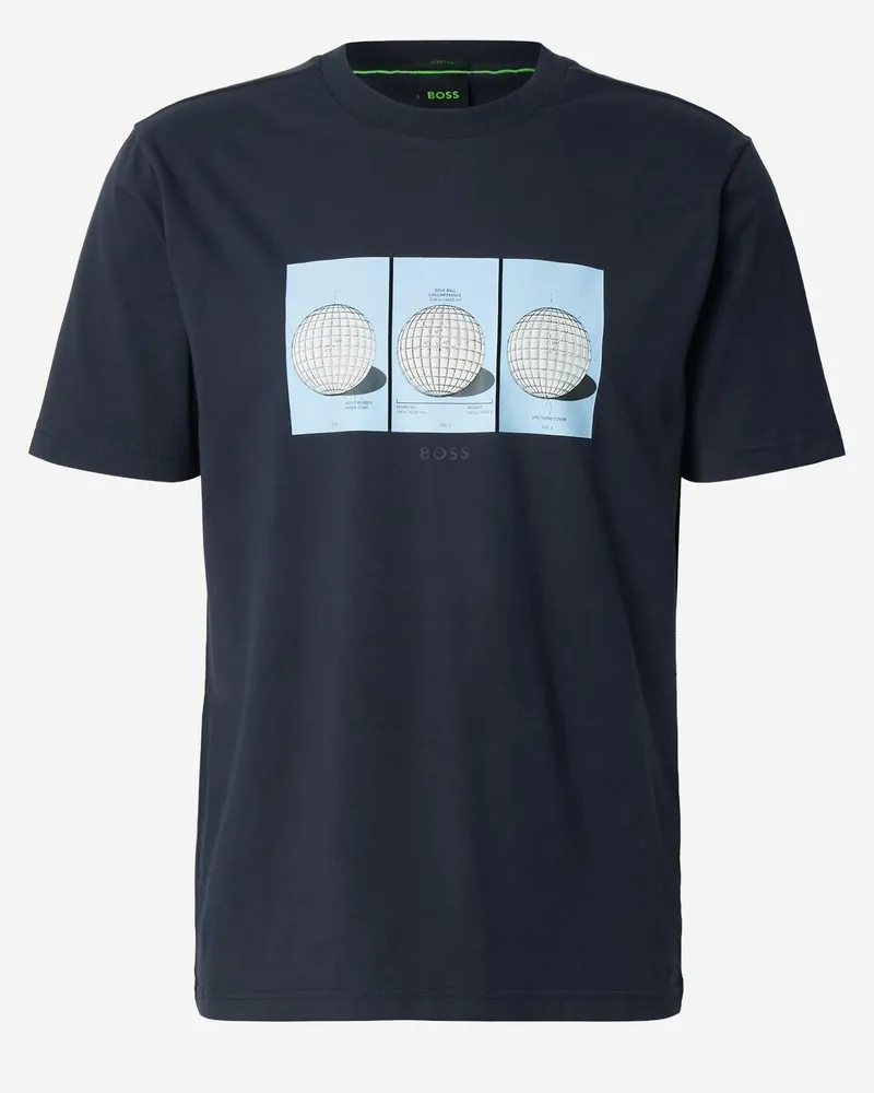 HUGO BOSS Men's T-Shirt Printed Cotton Navy T-Shirts And Polos Navy