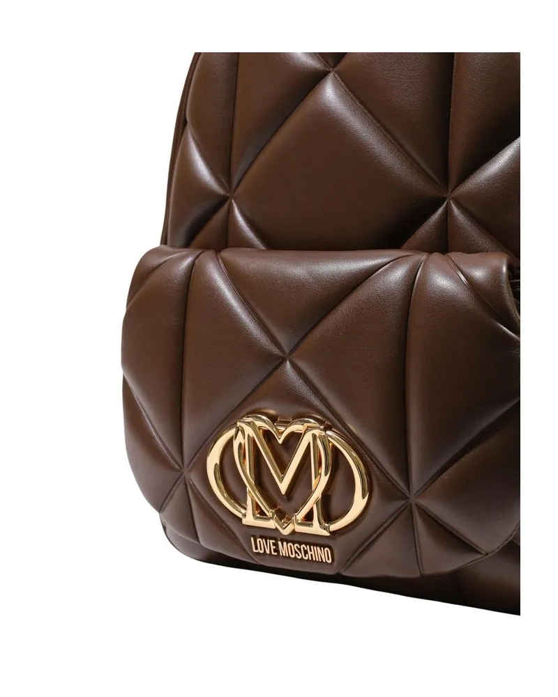 Moschino Women's Brown Polyethylene Backpack Brown