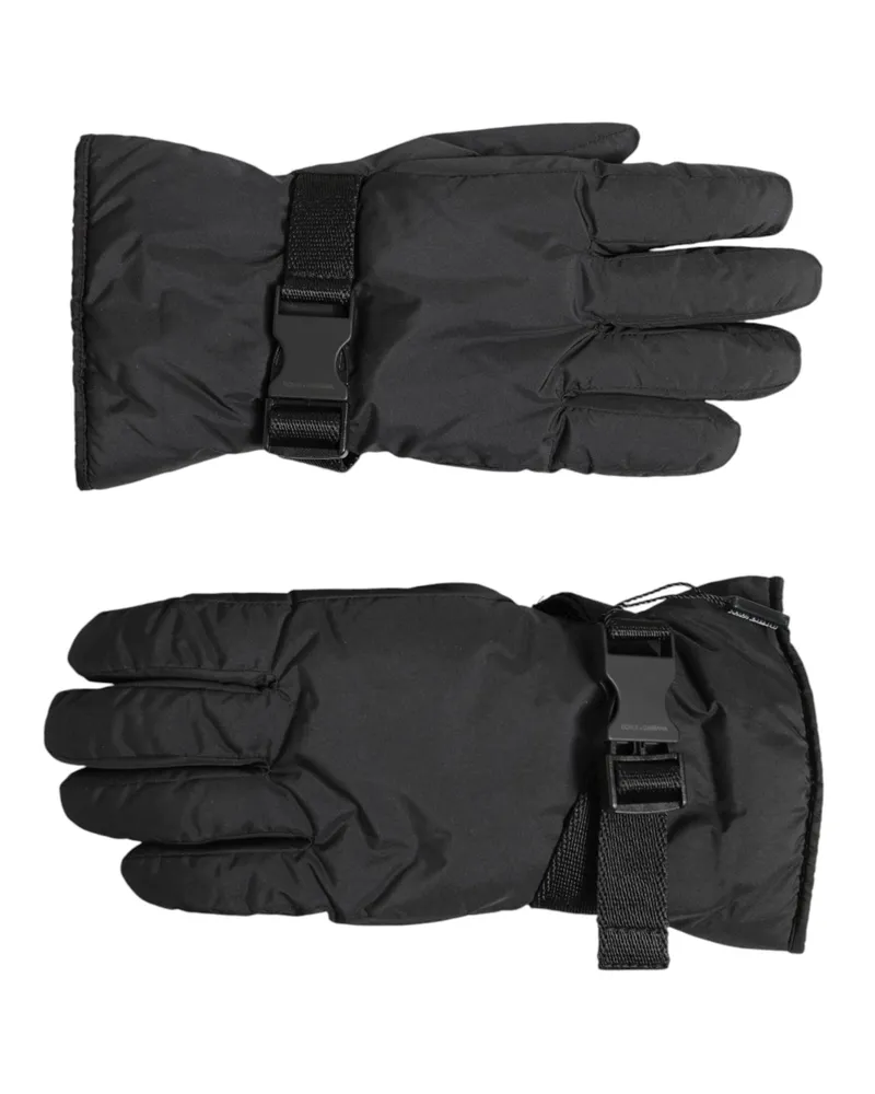 Dolce & Gabbana Men's Black Windproof Ski Winter Warm Non Slip Gloves Black