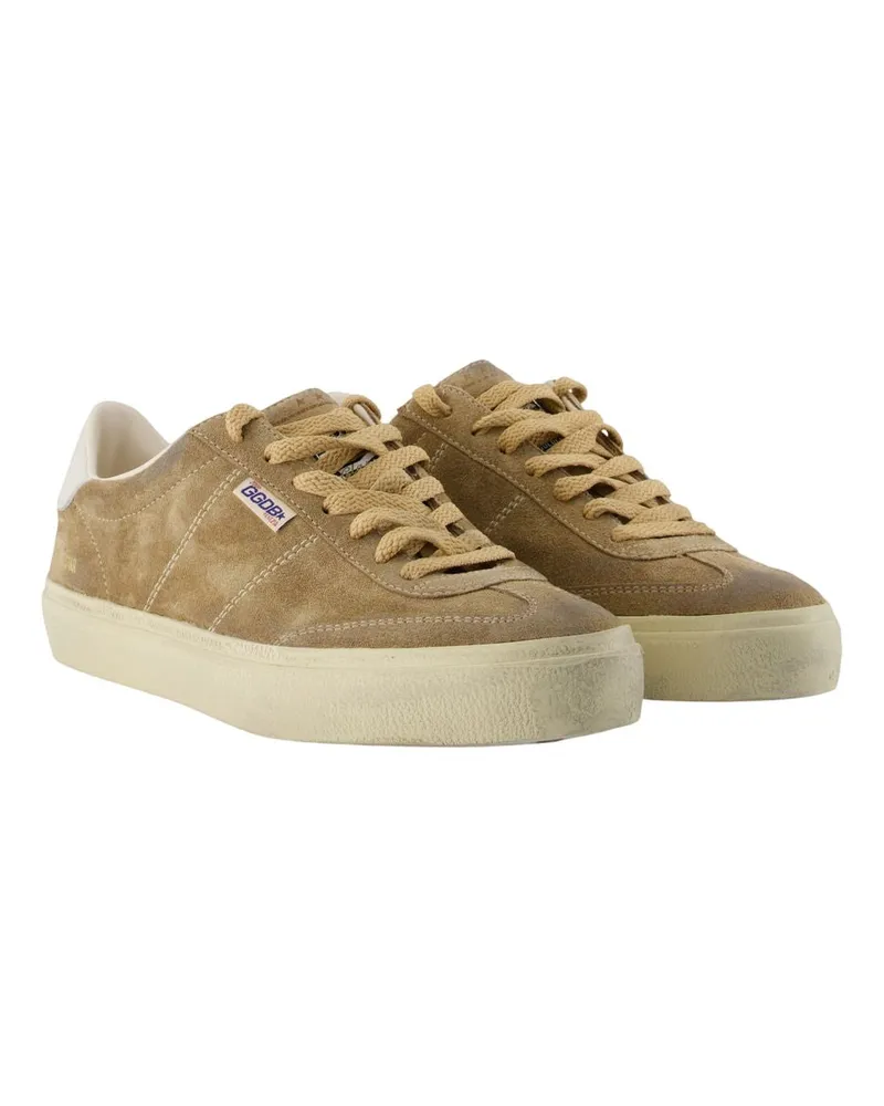 Golden Goose Men's Soul Star Sneakers -  Leather Beige Cowhide Shoes Beige