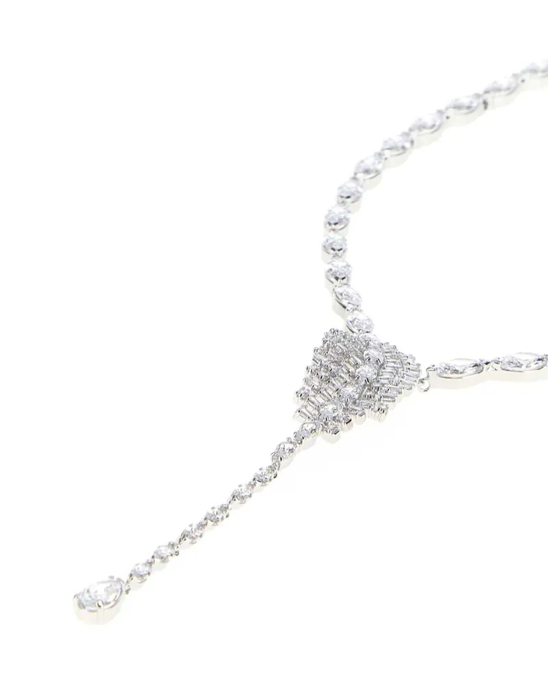 Swarovski Crystal Pendant Necklace — Silver Silver