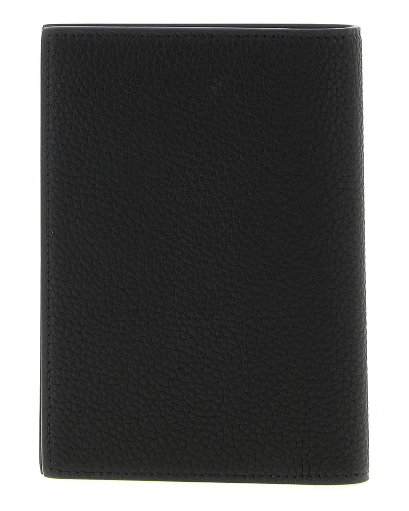 Tom Ford Hammered Leather Passport Holder — Black Black
