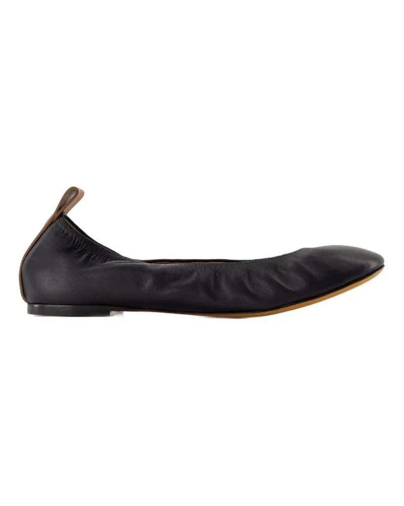 Lanvin Women's Ballerinas -  Leather Black Lambskin Shoes Flat-Shoes Black