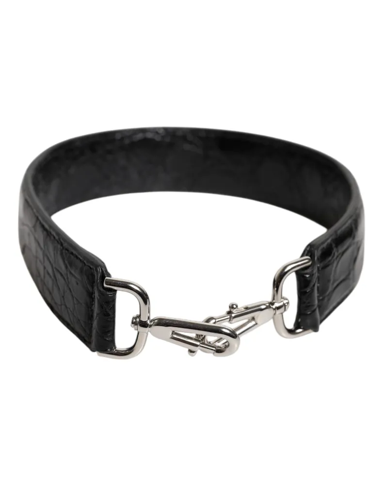 Dolce & Gabbana Women's Black Alligator Leather Bag Shoulder Strap Black