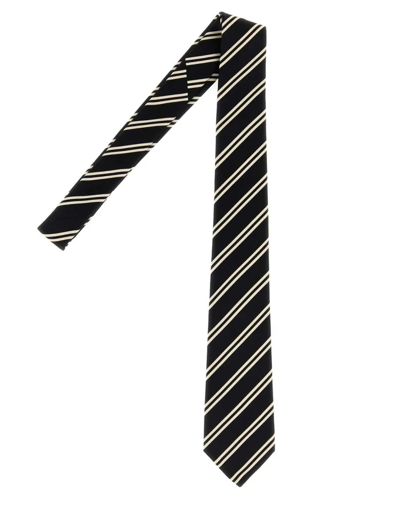 Saint Laurent Men's Embroidered Jacquard Tie Blackivory Exterior: Silk Lining: Cravatte E Papillon Ties Black