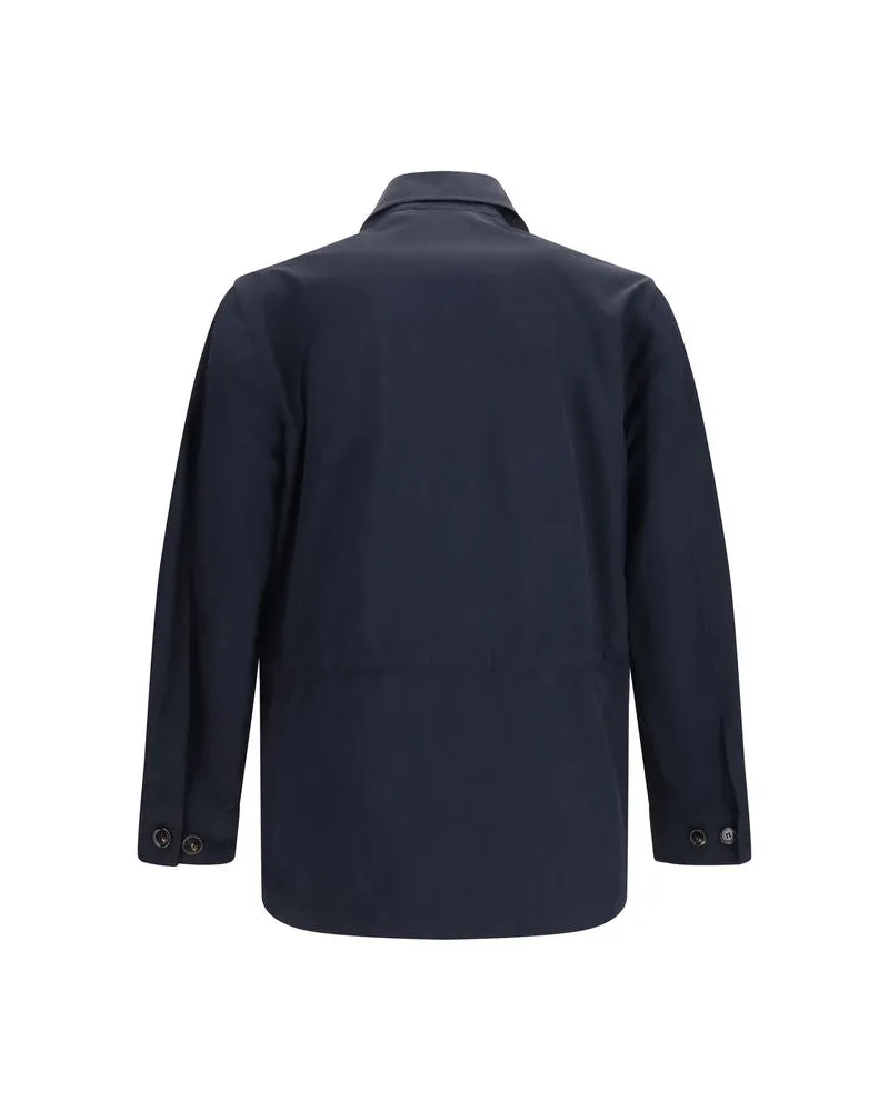 Burberry Men's Blue Polyamide Coat Clothing Navy
