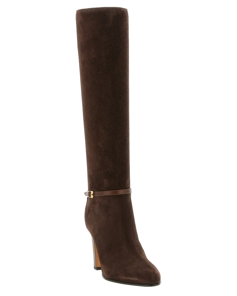 Valentino Garavani Women's Brown Calfskin Over The Knee Shoe Brown