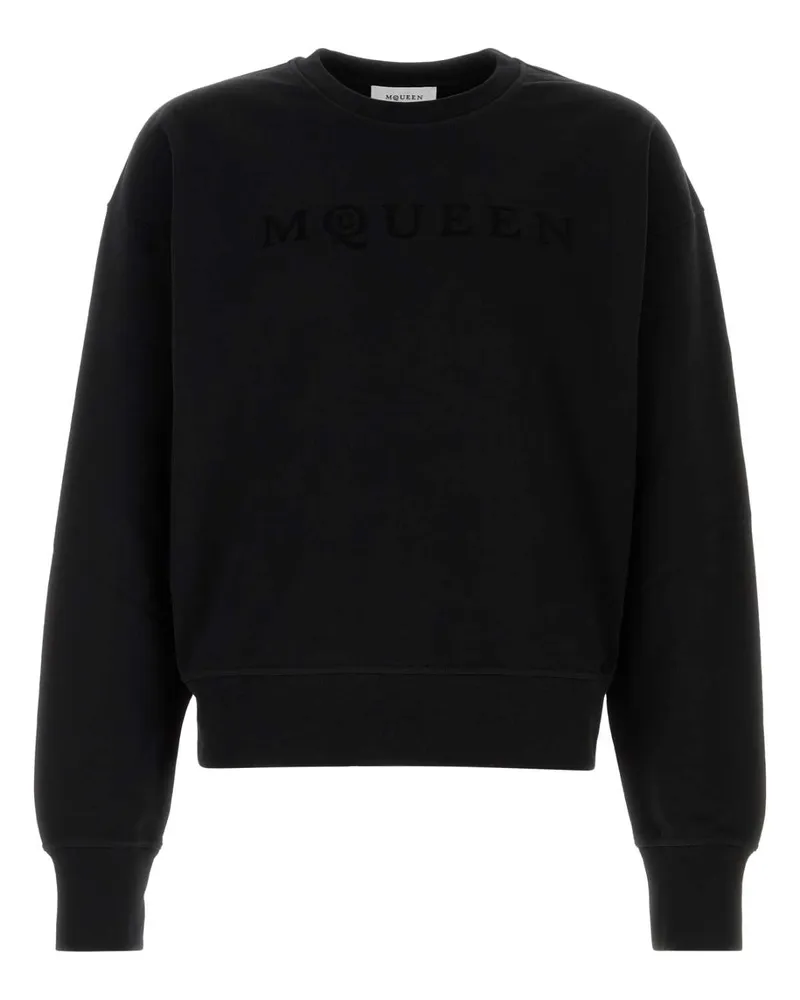 Alexander McQueen Logo-Embroidered Cotton Sweatshirt — Black Black