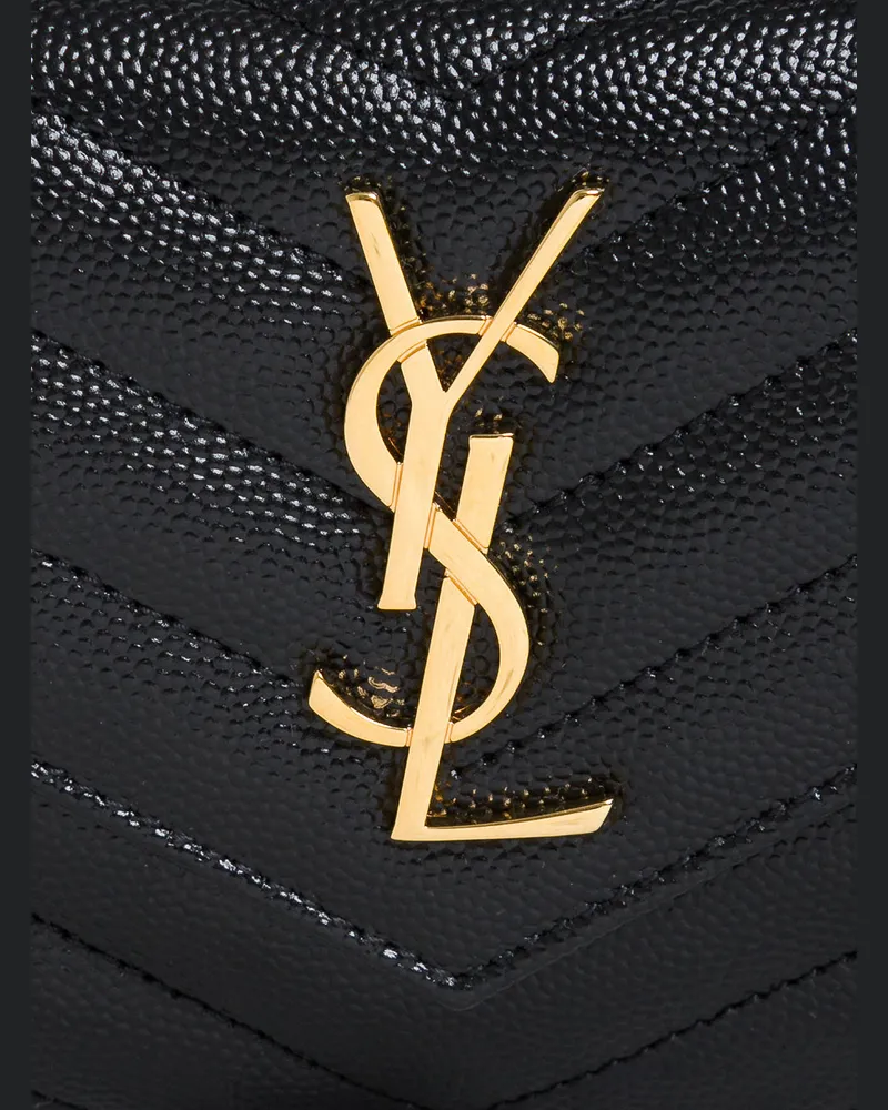Saint Laurent Women's Wallet Grain De Poudre Black Leather Calf Black