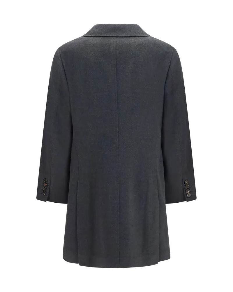 Brunello Cucinelli Men's Gray Cashmere Coat Clothing Gray