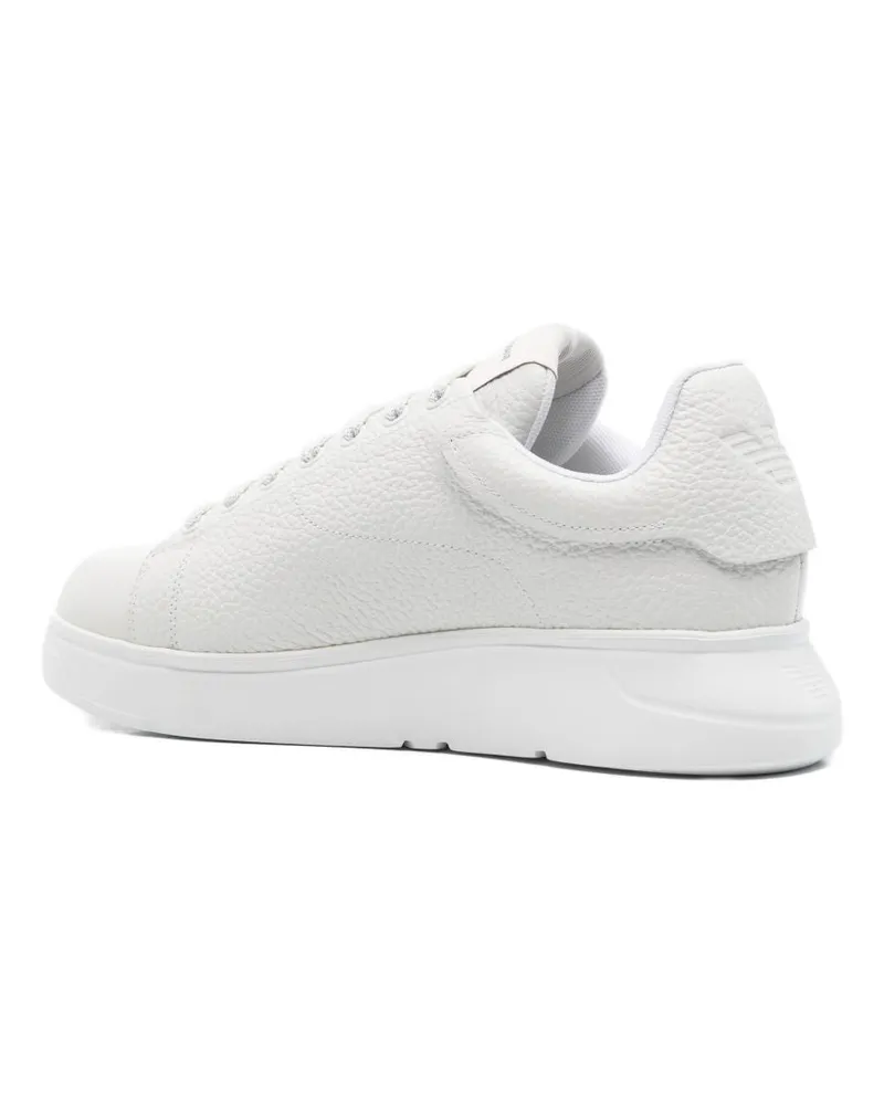 Emporio Armani Calf Leather Sneakers — White White