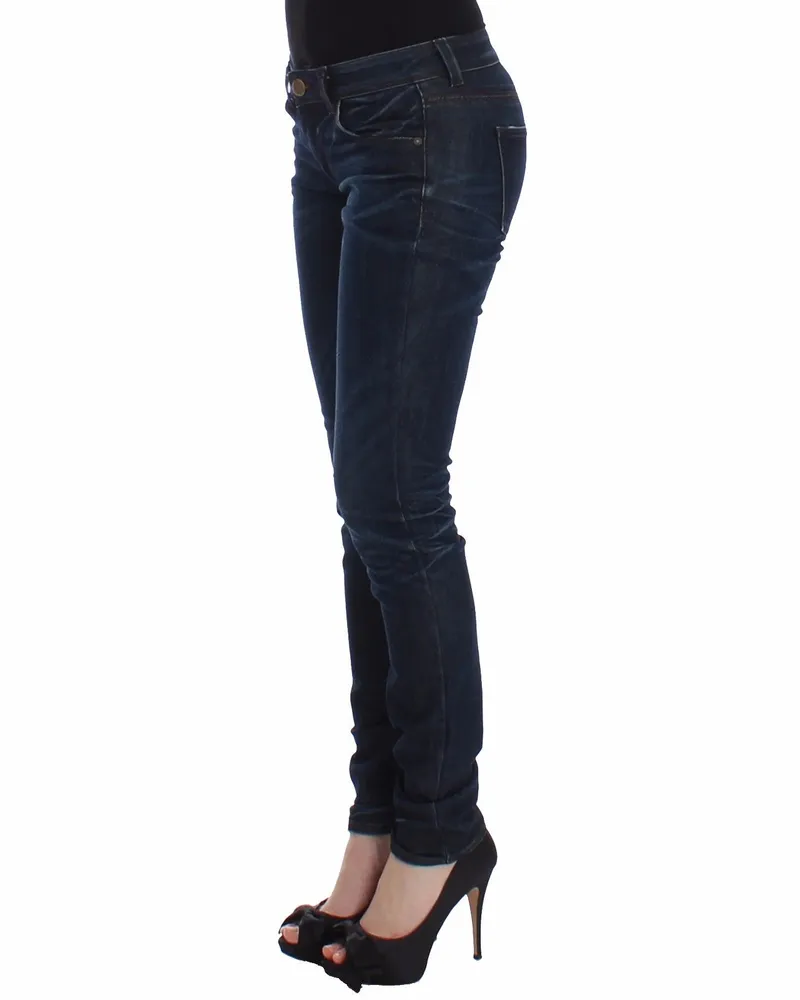 Ermanno Scervino Women's Blue Slim Jeans Denim Pants Skinny Leg Stretch Cotton Navy