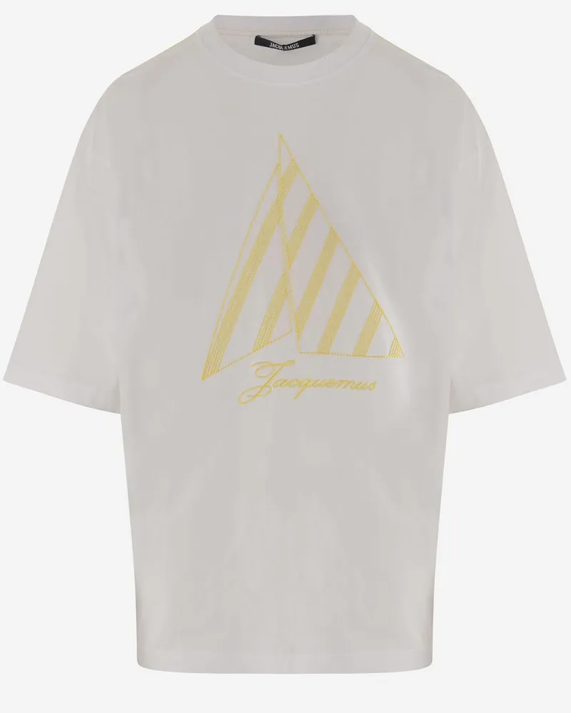 Jacquemus Women's Cotton T-Shirt With Logo White T-Shirts & Jerseys White