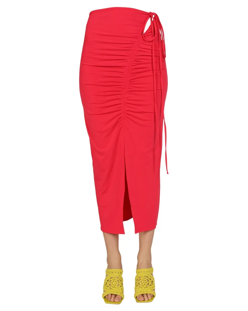 Self-Portrait Jersey Skirt — Pink Pink