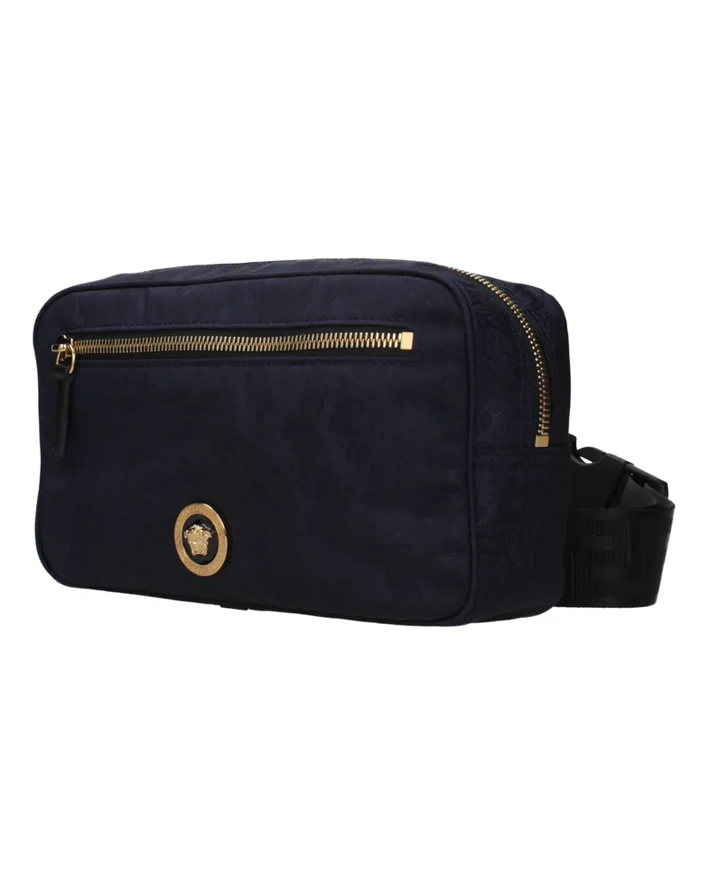 Versace Men's Blue Fabric Backpack Navy