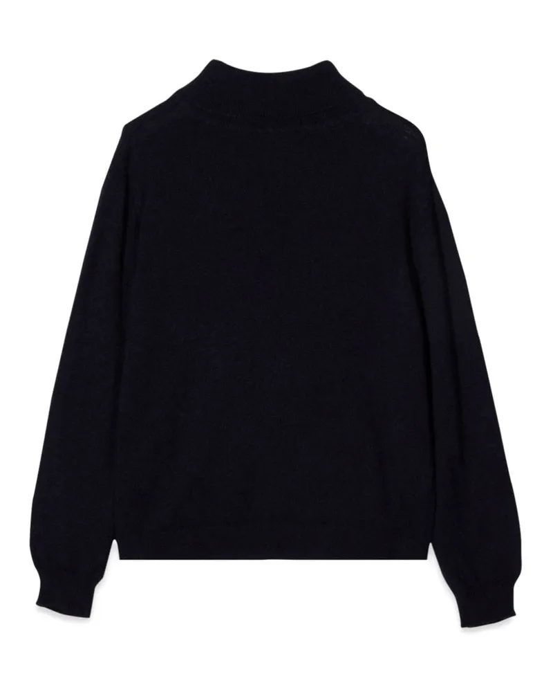 Fay Wool-Cashmere Blend Turtleneck Sweater — Blue Blue