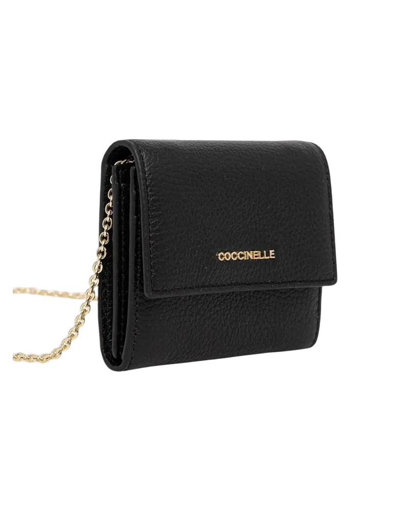 Coccinelle Grained Leather Wallet — Black Black