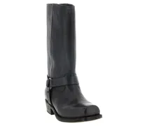 Harness Strap Biker Boot — Black