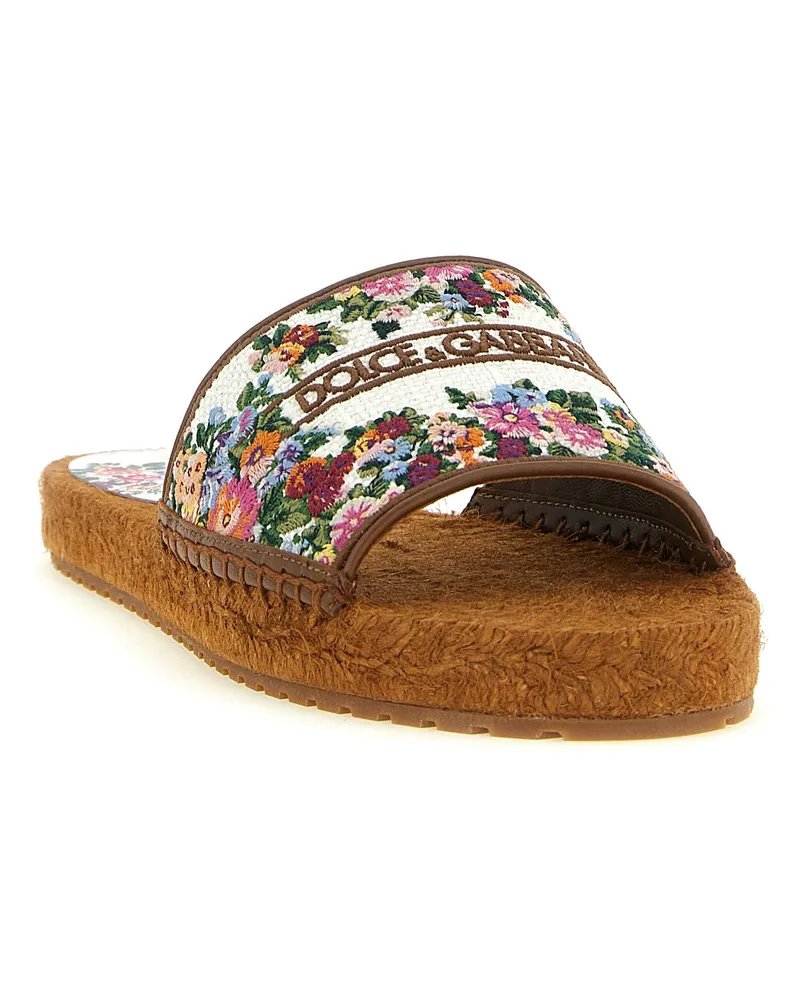 Dolce & Gabbana Women's Multicolor Lamb Leather Slides Shoe Multicolor