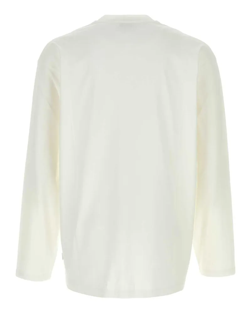 Jil Sander Men's White Cotton T-Shirt Latte Exterior White