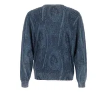Men Wear Sweater Blue Silk Cashmere