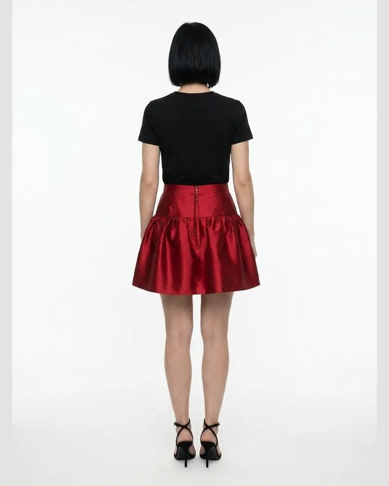 Dolce & Gabbana Women's Red Silk Mini Skirt Red