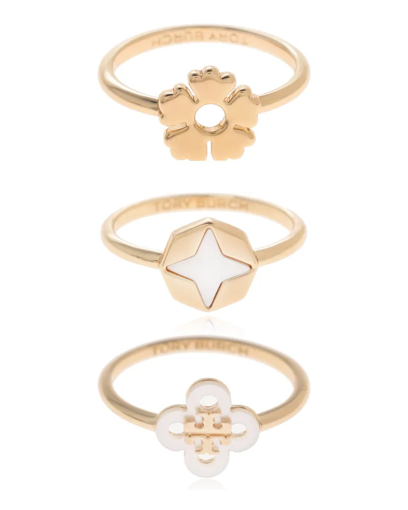 Tory Burch Logo Clover Ring — Gold Gold