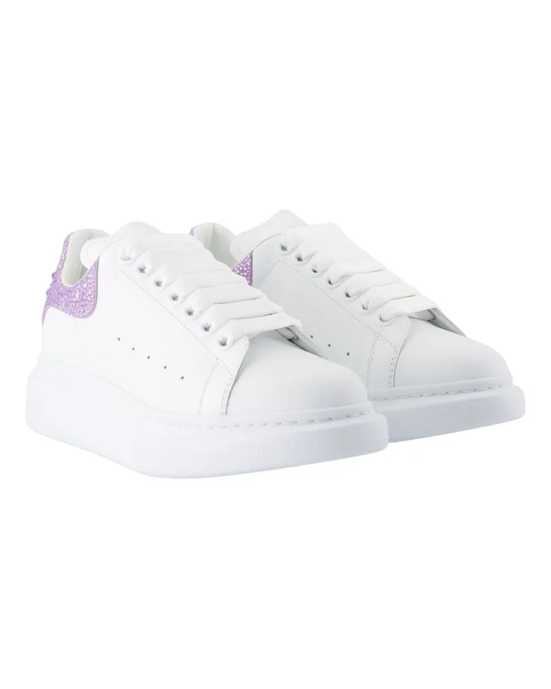Alexander McQueen Women's Oversized Sneakers -  Leather Purple Calfskin Shoes White