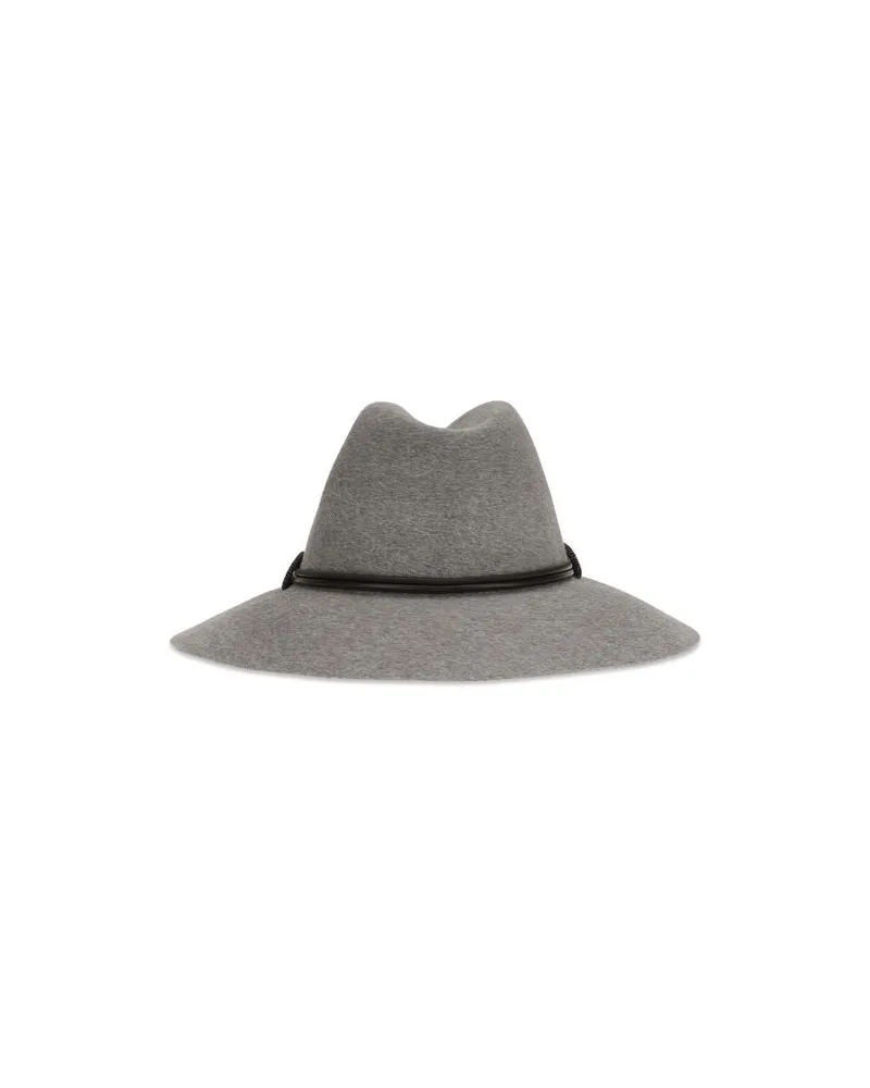 Brunello Cucinelli BRMCAP90232C073BB Fedora — Gray Gray