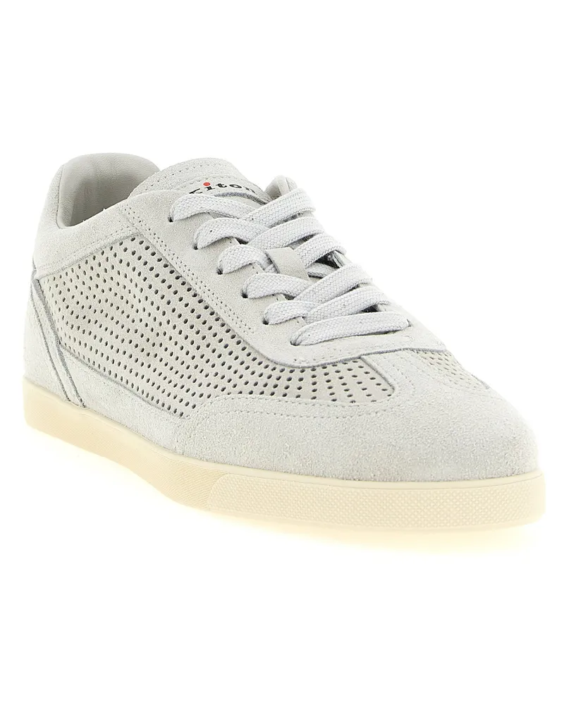 Kiton Perforated Suede Sneaker — Grey Grey