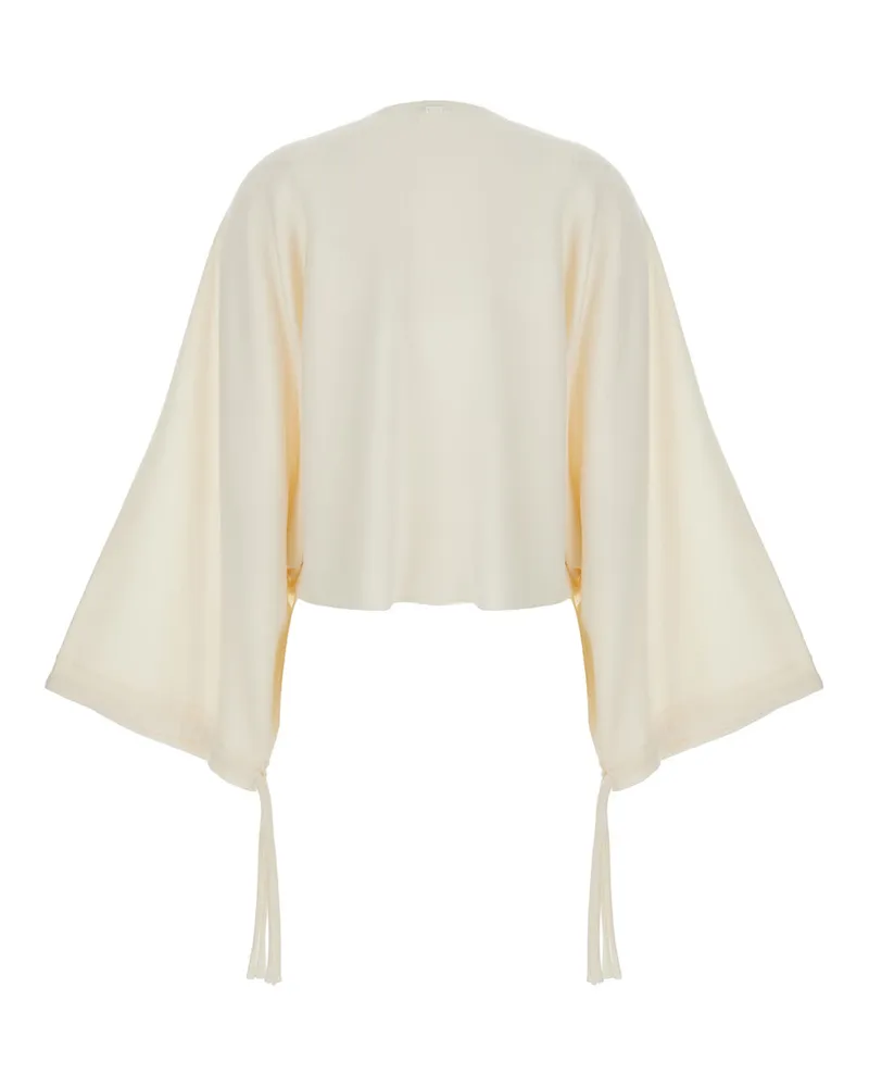 Max Mara Virgin Wool Drop-Shoulder Sweater — White White