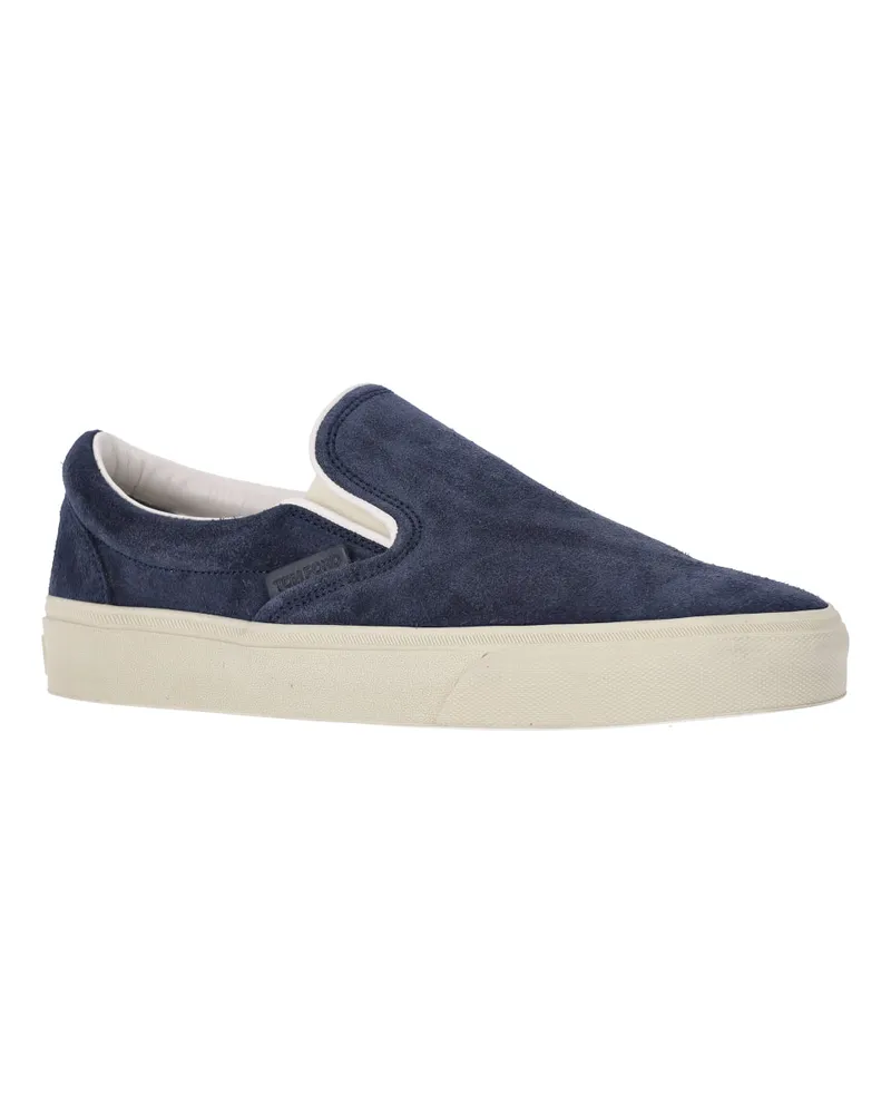 Tom Ford Men's Sneakers Blue Upper: Calf Leather Navy