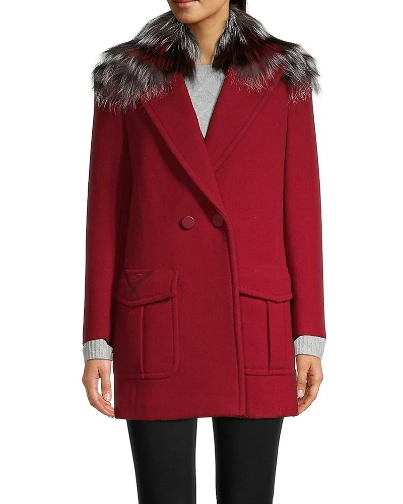 Fendi Women's Multicolor Virgin Wool Coat Clothing Red