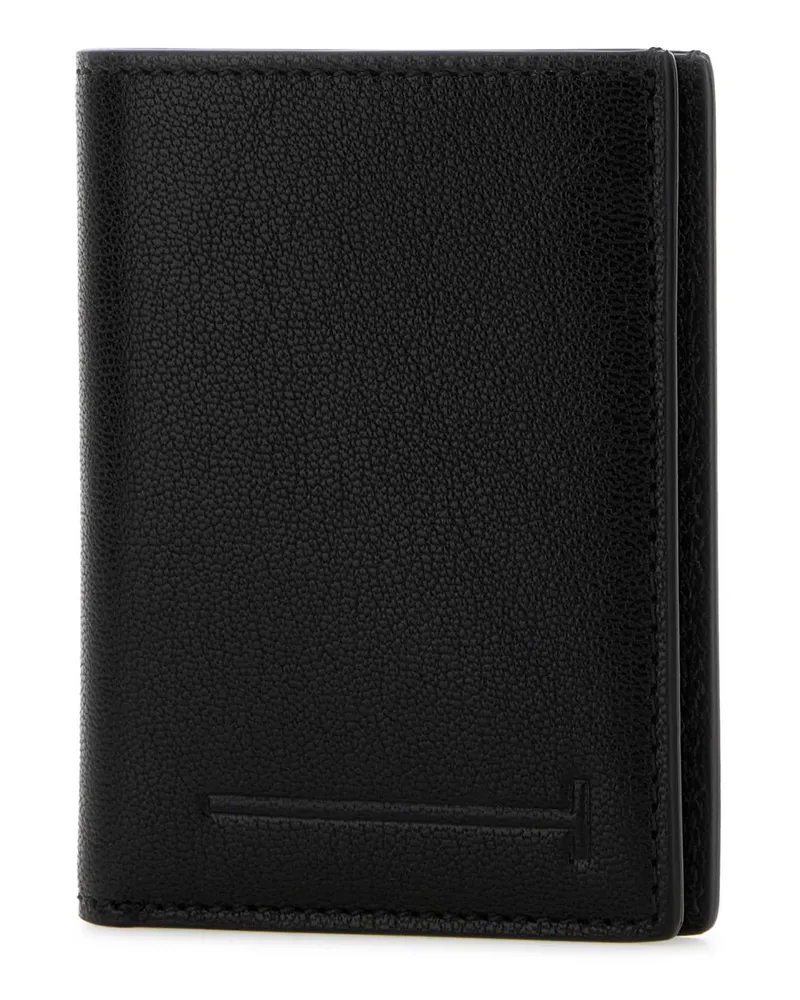 Tom Ford Men's Black Leather Wallet Portafogli Black