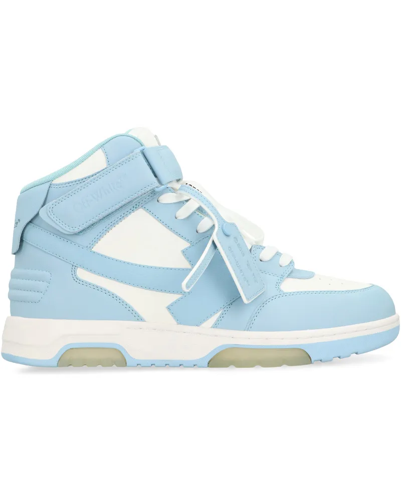 OFF-WHITE Men's High-Top Sneakers Light Blue Polyester Trainers Blue