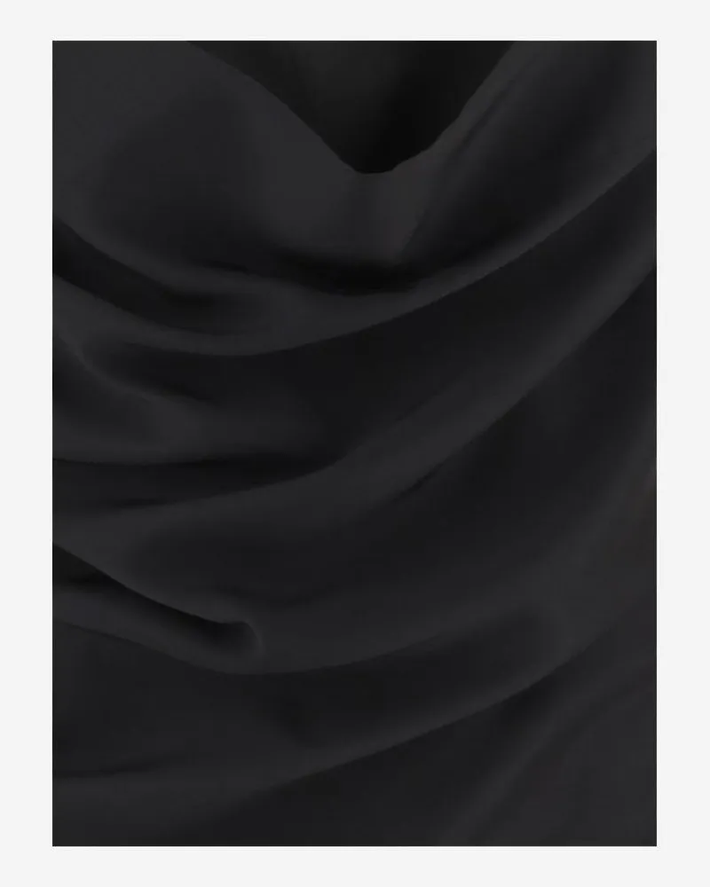 Carven Women's Silk Lingerie Dress With Draping Black Black