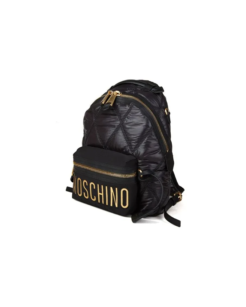 Moschino Women's Backpack Black-Multi Nylon Black