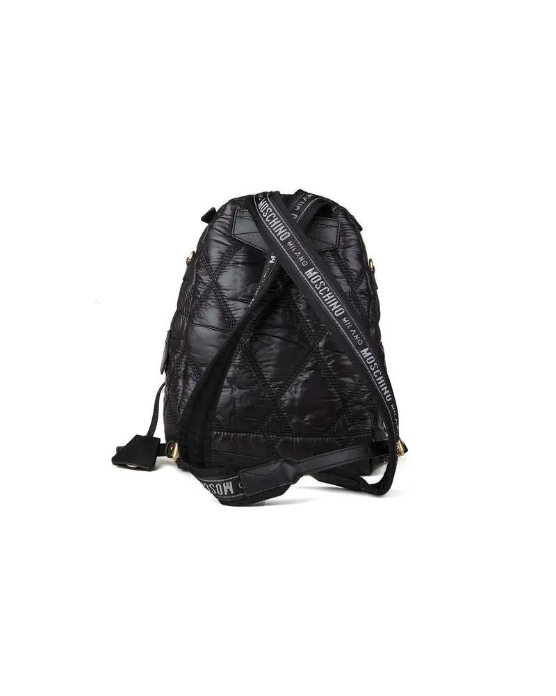 Moschino Women's Backpack Black-Multi Nylon Black