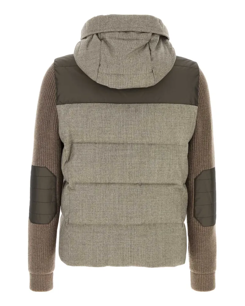MOORER Men's Cappuccino Wool Bensa Down Jacket Avana Piumini Beige