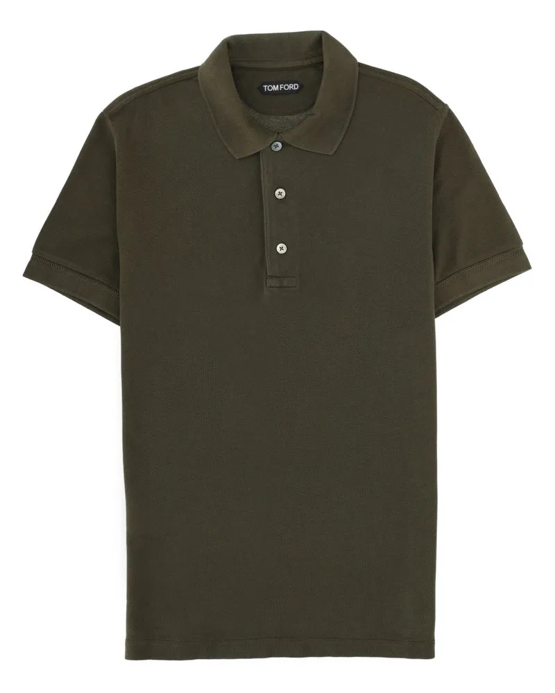 Tom Ford Lyocell and Cotton Blend Polo Shirt — Green Green