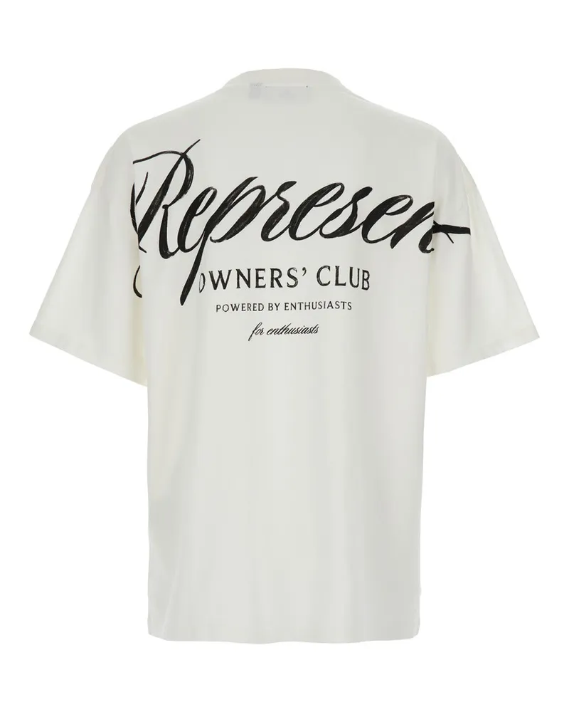 REPRESENT Men's T-Shirt Owners Club Crew Neck White Cotton T-Shirts And Polos White